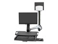 Ergotron StyleView Sit-Stand Combo Mount Arm with Worksurface and Medium CPU Holder, 45-270-026, 13165533, Wall Stations
