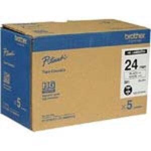Brother Black on White Label Tapes for PT-9700PC & PT-9800PCN (5-pack), HGE2515PK, 14855026, Paper, Labels & Other Print Media