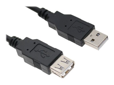 Axiom USB 2.0 Type A to Type A Extension Cable, M F, Black 15ft, USB2AAMF15-AX, 34523264, Cables