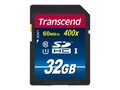 Transcend 32GB SDHC UHS-I Flash Memory Card, Class 10, TS32GSDU1, 17006020, Memory - Flash