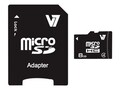 V7 8GB microSDHC Class 4 Card with SD Adapter, VAMSDH8GCL4R-1N, 13165293, Memory - Flash