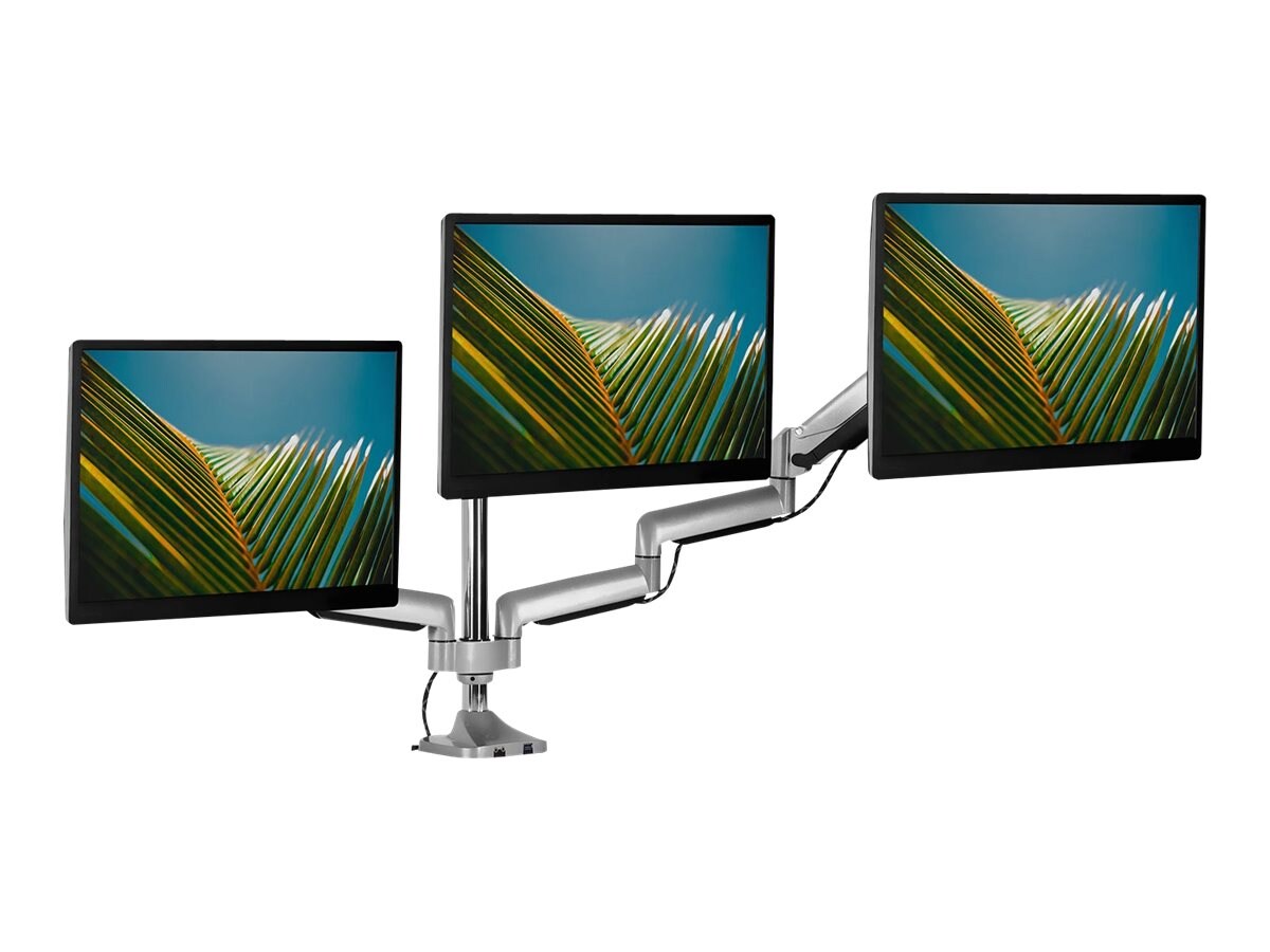 Mount-It! Triple Monitor Desk Mount w/ USB, USB-C & Audio Ports