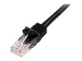 StarTech.com Cat5e Snagless Patch Cable, Black, 10ft, 45PATCH10BK, 12599461, Cables