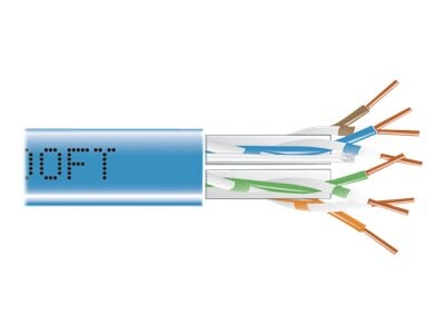 Black Box GigaTrue 550MHz Cat6 Plenum Bulk Cable Blue 1000ft