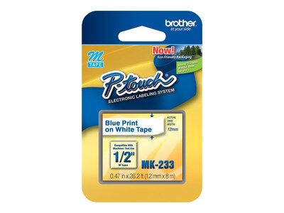 Brother 1 2 Blue on White Tape, MK233, 4816533, Paper, Labels & Other Print Media