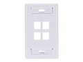 Leviton 4-Port Flush Mount Wall Plate, 42080-4IS, 7129499, Premise Wiring Equipment