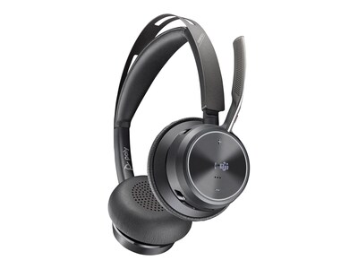 HP Poly Voyager Focus 2 Microsoft Teams Certified USB-C-C Headset w  USB-C A Adapter & Charging Stand, 9T9J6AA#AC3, 41792571, Headsets (w/ microphone)