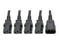 Tripp Lite Y Splitter Computer Power Cord, 120V 230VAC, (1) C14 Connector to (4) C13 Outlets, Black, 18, P004-18N-4XC13, 34846215, Power Cords Tripp Lite Y Splitter Computer Power Cord, 120V 230VAC, (1) C14 Connector to (4) C13 Outlets, Black, 18, P004-18N-4XC13, 34846215, Power Cords
