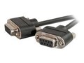 C2G Low Profile Null Modem Cable, DB-9 (F-F), CMG-Rated, Black, 6ft, 52175, 13782021, Cables