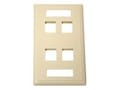 C2G Keystone Wall Plate, Ivory, 4-port, Single Gang, 03713, 5467101, Premise Wiring Equipment C2G Keystone Wall Plate, Ivory, 4-port, Single Gang, 03713, 5467101, Premise Wiring Equipment