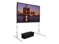 Sharp Fast-Fold Deluxe Projection Screen, Foldable Black-Backed Da-Mat, 16:9, 62 x 108, 88605HD, 19013418, Projector Screens