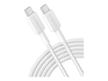 322 Braided USB-C To USB-C Cable, White, 10ft, A81F7H21-1, 41712046, Cables