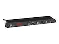 Black Box PDU 120V 15A Digital Ammeter 1U 5-15P Input 6ft Cord (14) 5-15R Outlets (6 Front, 8 Rear), PDUMH14-S15-120V, 14525220, Power Distribution Units