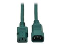 Tripp Lite Heavy Duty Power Extension Cord, 15A, 14AWG IEC-320-C14 to IEC-320-C13, Green, 3ft, P005-003-AGN, 32985924, Power Cords