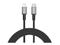 CODi USB-C to Lightning Braided Nylon Charge & Sync Cable, Black, 6ft, A01072, 41699835, Cables