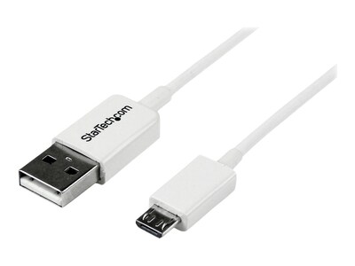 StarTech.com Micro USB Cable - A to Micro B, White, 2m, USBPAUB2MW, 16245459, Cables
