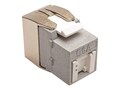 Tripp Lite CAT6A RJ45 110 Toolless 180-Degree Keystone Jack, Gray, TAA GSA, N238-001-GY-TFA, 30645424, Premise Wiring Equipment