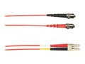 Black Box ST-LC 62.5 125 OM1 Multimode LSZH Duplex Fiber Cable, Red, 10m, FOLZH62-010M-STLC-RD, 34889282, Cables