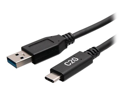C2G USB 3.2 Gen 1 (5Gbps) Type C Male to USB-A Male Cable, 1ft, C2G28875, 41301843, Cables