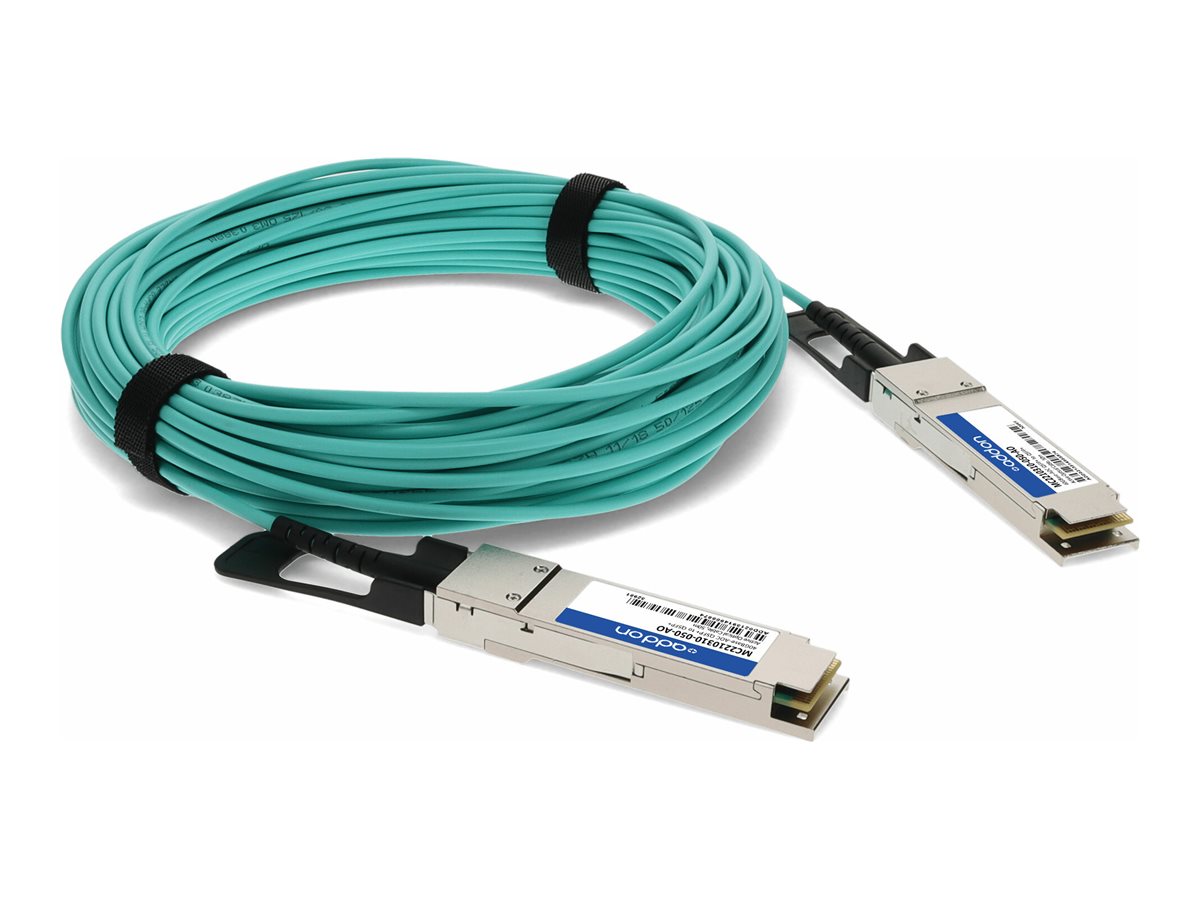 AddOn 40GBase-AOC QSFP+ to QSFP+ Direct Attach Cable, 50m