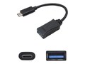AddOn USB 3.1 Type C (USB-C) to USB 3.0 Type A M F Adapter, Black, 5-Pack, USBC2USB3FB-5PK, 31386268, Adapters & Port Converters