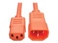 Tripp Lite Standard Computer Power Extension Cord, 10A, 18AWG IEC-320-C14 to IEC-320-C13, Orange, 2ft, P004-002-AOR, 32985748, Power Cords