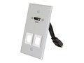 C2G HDMI Pass Through Single Gang Wall Plate w  (2) Keystones, Aluminum, 60160, 23306272, Premise Wiring Equipment