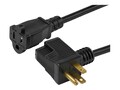 StarTech.com Power Cord Extension Cable, Piggyback, 16 AWG, 125V 15A, 3ft (1m), PAC1023, 41389002, Power Cords
