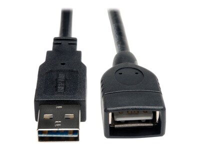 Tripp Lite Universal Reversible USB 2.0 A-Male to A-Female Extension Cable, 10ft, UR024-010, 16131005, Cables