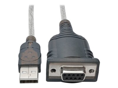 Tripp Lite USB Type A to DB9 M F Null Modem Serial FTDI Adapter Cable with COM Retention, Black, 18, U209-18N-NULL, 33615440, Cables