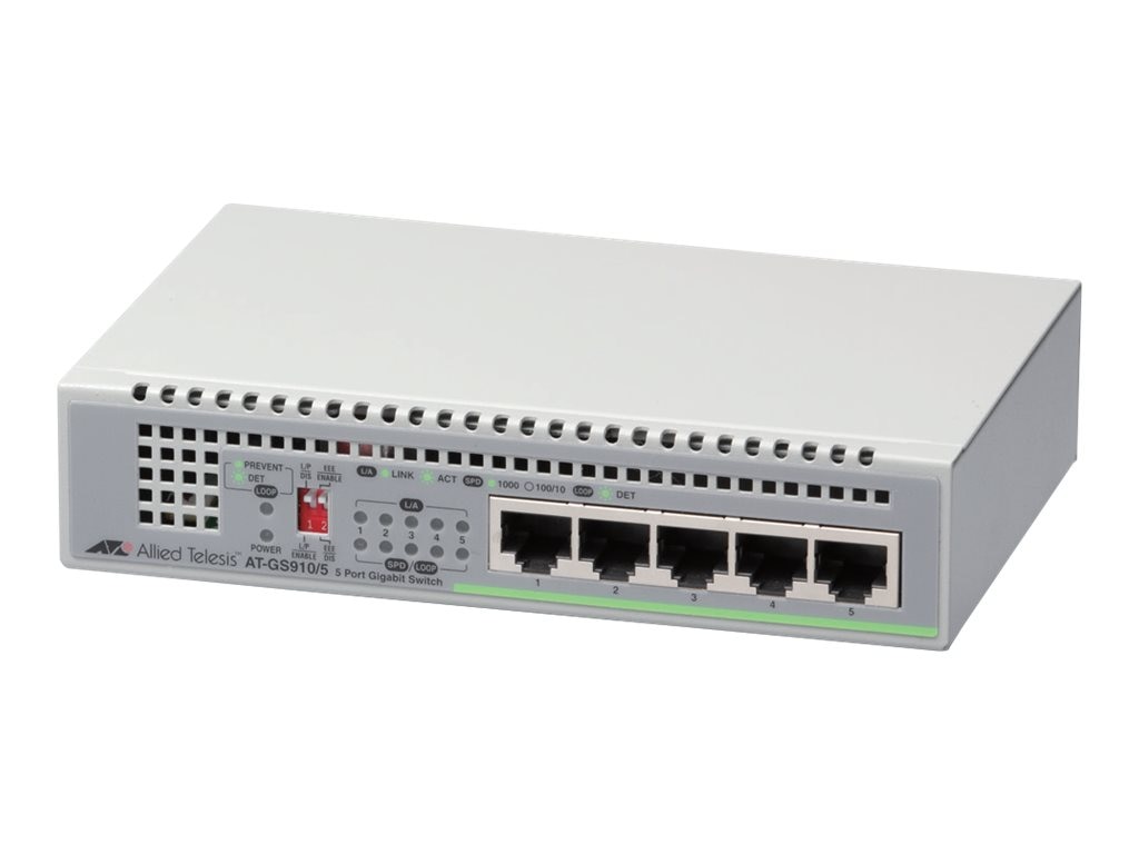 Allied Telesis 5-Port GbE Switch Internal PSU (AT-GS910/5-10)