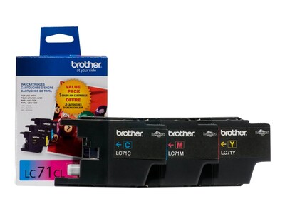 Brother Innobella LC71 Color Ink Cartridges (3-pack of Cyan, Magenta & Yellow), LC713PKS, 13261541, Ink Cartridges & Ink Refill Kits - OEM