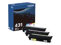 Brother Cyan, Magenta & Yellow TN431 Toner Cartridges (3-pack), TN4313PK, 37836653, Toner and Imaging Components - OEM