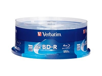 Verbatim 6x 25GB BD-R Media (25-pack Spindle), 97457, 12111867, Blu-Ray Media