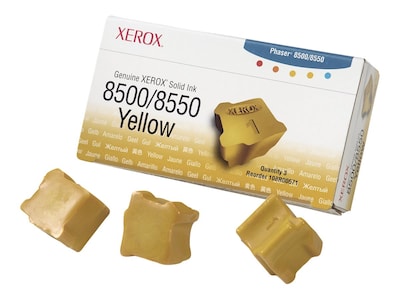 Xerox Yellow Solid Ink Sticks for Phaser 8500 & 8550 Printers (3-pack), 108R00671, 5879229, Toner and Imaging Components - OEM Xerox Yellow Solid Ink Sticks for Phaser 8500 & 8550 Printers (3-pack), 108R00671, 5879229, Toner and Imaging Components - OEM