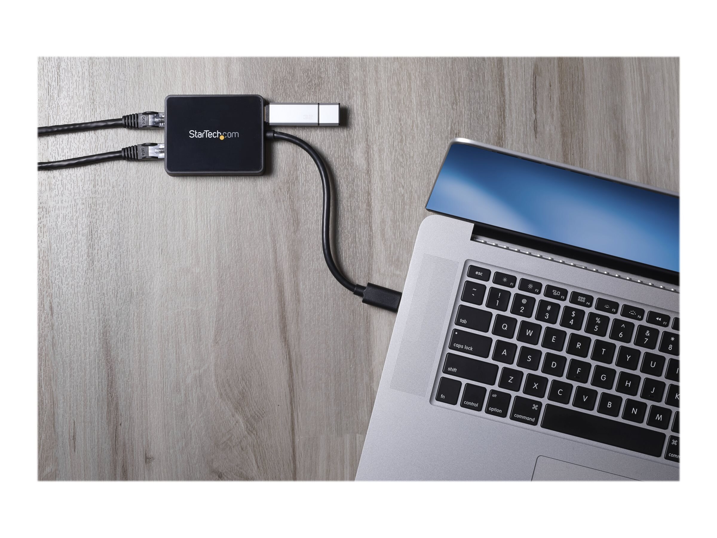 USB 3.0 to Dual Port Gigabit Ethernet Adapter w/ USB Port, 10/100/1000  Mbps, USB Gigabit LAN Network NIC Adapter