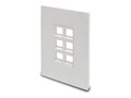 Tripp Lite Single-Gang Universal Keystone Wallplate, 6-Port, White , N080-106, 32466999, Premise Wiring Equipment