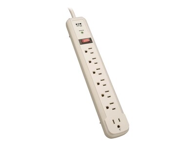 Tripp Lite Protect It! Surge Suppressor, (1) Transformer (6) Right Angle Outlets, 4ft Cord, 540 Joules, Beige, TLP74R, 11463609, Surge Suppressors