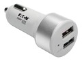 Tripp Lite Dual USB Car Charger for Tablets & Cell Phones w  Qualcomm Quick Charge 3.0 Technology, White, U280-C02-S-QC3, 33760305, Automobile/Airline Power Adapters