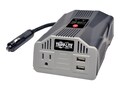 Tripp Lite PowerVerter 200W Ultra-Compact Inverter w  AC Outlet, 12VDC Vehicle Outlet, (2) USB Charging Ports, PV200USB, 26274974, Power Converters