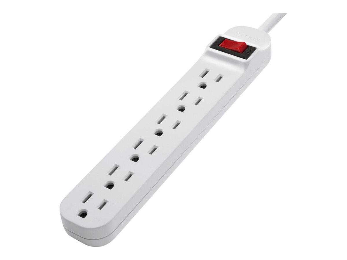 Belkin 6-Outlet Straight Plug Power Strip W 3ft Cord, On-Off (F9P609-03)