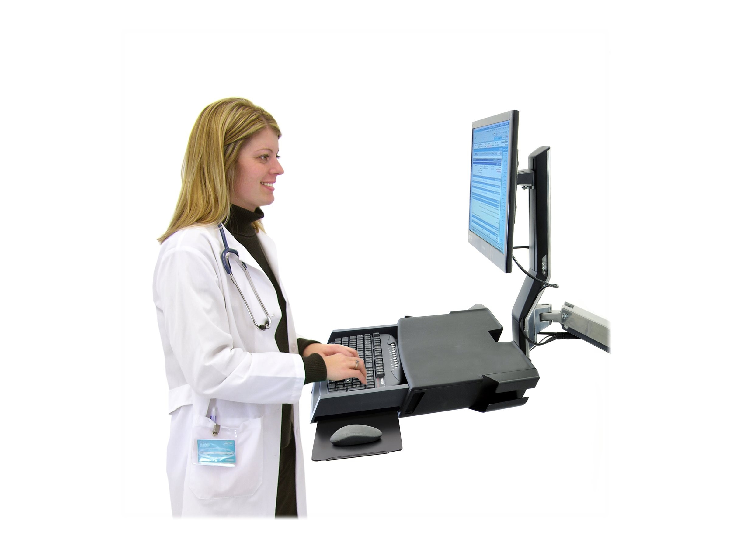 Ergotron StyleView Sit-Stand Combo Mount Arm with Worksurface (45-260-026)