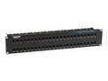 Black Box 48-port CAT5e Feed-through Patch Panel, 19“w, Unshielded, JPM810A-R2, 8657349, Patch Panels