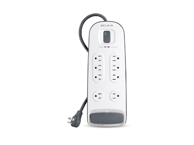 Belkin 8-Outlet 3000J Right Angle Plug Surge Protector w 6ft Cord - Tel Prot - White , BV108200-06, 11819388, Surge Suppressors Belkin 8-Outlet 3000J Right Angle Plug Surge Protector w 6ft Cord - Tel Prot - White , BV108200-06, 11819388, Surge Suppressors