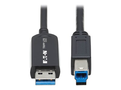 Tripp Lite USB 3.2 Gen 1 Type A to USB Type B M M Plenum-Rated Fiber Active Optical Cable, 15m, U328F-15M, 41264716, Cables