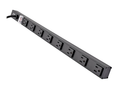 Tripp Lite Vertical Power Strip, (8) Outlets, 120V, 15A, NEMA 5-15P, 15ft Cord, 48, Black Housing, PS2408B, 33134048, Power Strips Tripp Lite Vertical Power Strip, (8) Outlets, 120V, 15A, NEMA 5-15P, 15ft Cord, 48, Black Housing, PS2408B, 33134048, Power Strips