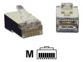 C2G RJ45 Shielded Cat5 Modular Plug (with Load Bar) for Round Solid or Stranded Cable Multipack, 10-pack, 27576, 41065635, Cable Accessories