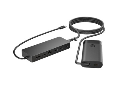 HP Universal USB-C Hub and Laptop Charger Combo, 9H0H9AA#ABA, 41781426, Docking Stations & Port Replicators