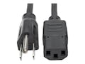 Tripp Lite AC Power Cord NEMA 5-15P to IEC-320 C13 125V 10A 18AWG SJT Black 3ft, P006-003, 11557285, Power Cords