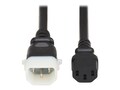 Eaton 15A 250V 14AWG C13 to P-Lock C14 Heavy-Duty Power Cord, Black, 3ft, P005-E03                      , 41973696, Power Cords